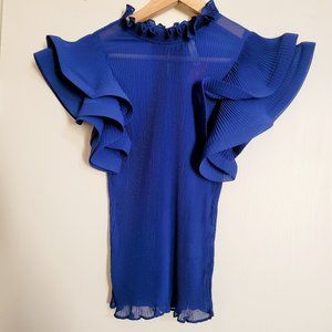 Love Song Royal Blue Flared Blouse